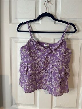 mittoshop Lavender Eyelet Ruffle Cami